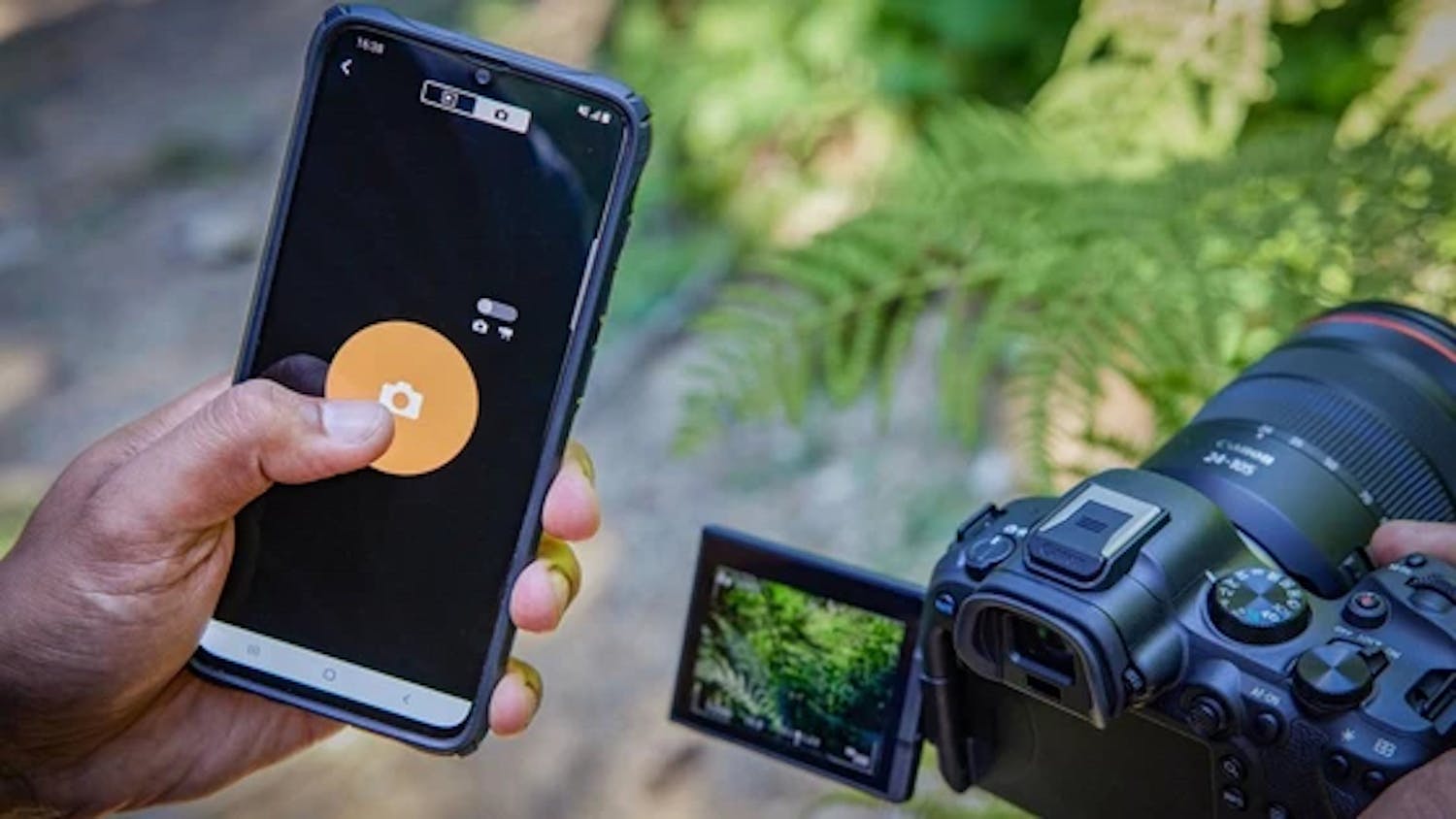 Fjernstyr kameraet Kameraappen gjør det mulig å aktivere utløseren eksternt.